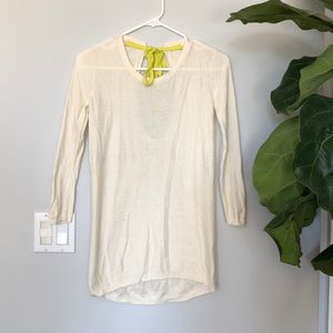 Aritzia Babaton Cream Sweater with back tie